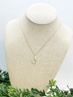 Flower Initial Pendant Necklace