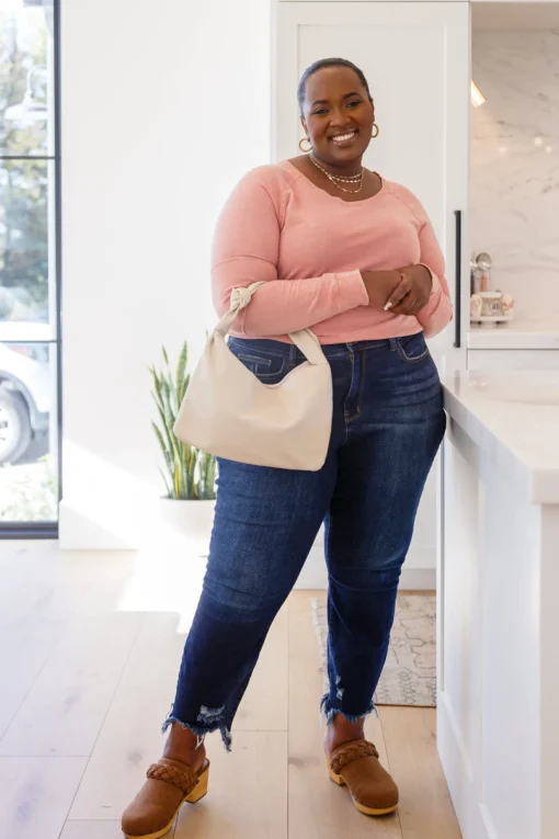 Fun Beginnings Raglan Top In Dusty Mauve