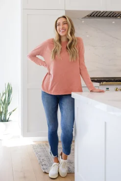Fun Beginnings Raglan Top In Dusty Mauve