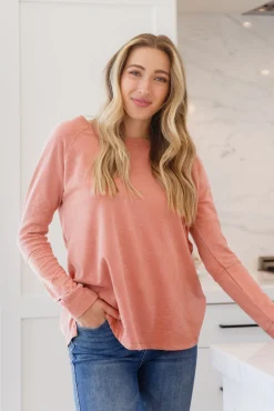 Fun Beginnings Raglan Top In Dusty Mauve