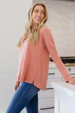 Fun Beginnings Raglan Top In Dusty Mauve