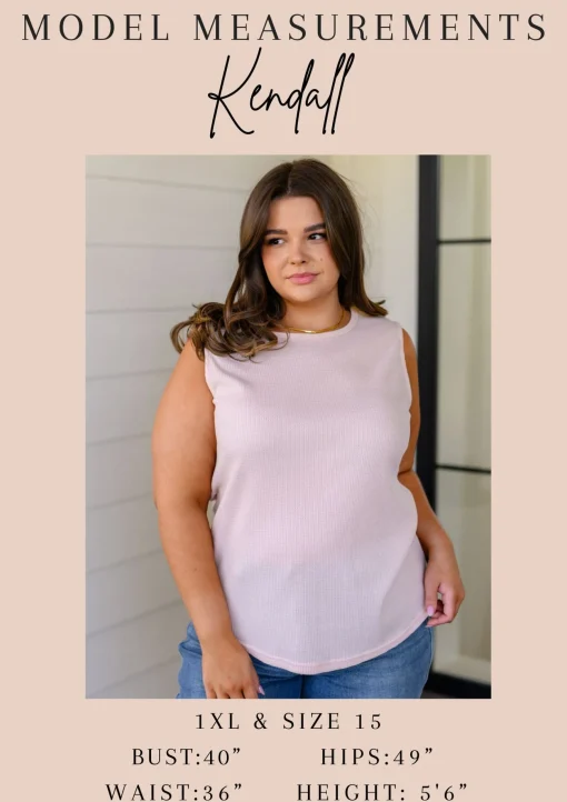 Fundamentals Ribbed Seamless Reversible Tank in Peach