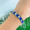 Game Day Enamel Football Helmet Hinge Bangle - Blue