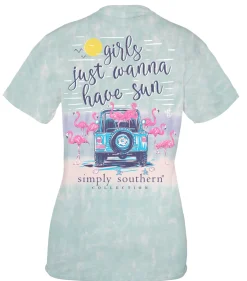 'Girls Just Wanna Have Sun' Short Sleeve Tie Dye Tee by Simply Southern