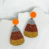 Glitter Candy Corn Dangle Earrings
