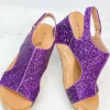 Glitter Carley Wedge by Corky’s - Purple