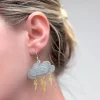Glitter Cloud Dangle Earrings