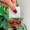 Glitter Game Day Arrow Dangle Earrings - Red & Black