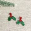 Glitter Holly Dangle Earrings
