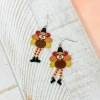 Glitter Turkey Dangle Earrings