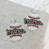 Glitzy Baseball Mama Beaded Dangle Earrings