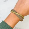 Glitzy Citrine & Textured Magnetic Bracelet