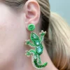 Glitzy Gecko Beaded Dangle Earrings
