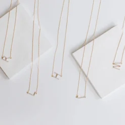 Glitzy Gold Sideways Initial Necklace
