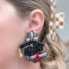 Glitzy Grad Cap Dangle Earrings