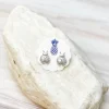 Glitzy Ladybug Stud Earrings - Silver