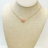 Glitzy Locked Link Pendant Necklace - Pink