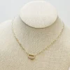 Glitzy Locked Link Pendant Necklace - Grey