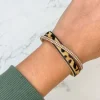 Glitzy Rose & Leopard Magnetic Bracelet