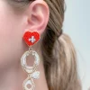 Glitzy Stethoscope Beaded Dangle Earrings
