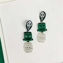 Glow in the Dark Mummy Dangle Earrings