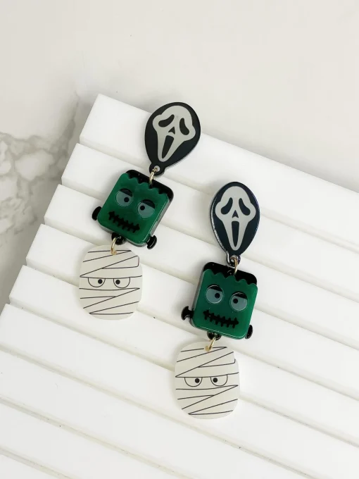 Glow in the Dark Mummy Dangle Earrings