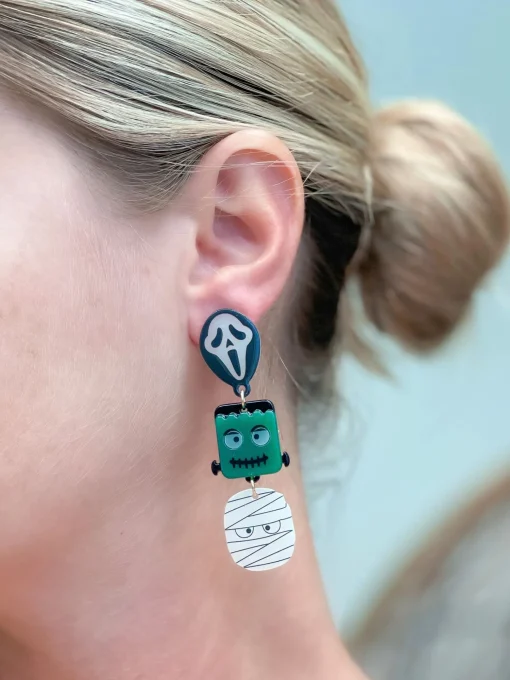 Glow in the Dark Mummy Dangle Earrings