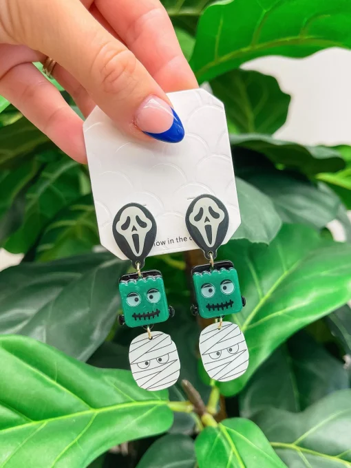 Glow in the Dark Mummy Dangle Earrings