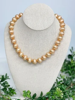 Gold Ball Bead Necklace