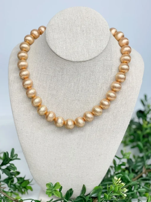 Gold Ball Bead Necklace