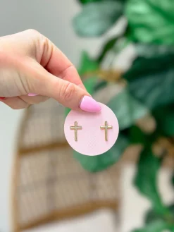 Gold Cross Stud Earrings