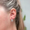 Gold Dipped Knot Hoop Earrings - White Gold