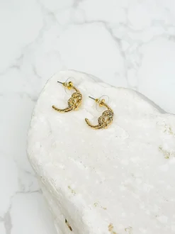 Gold Dipped Knot Hoop Earrings - Yellow Gold