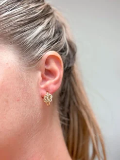 Gold Dipped Knot Hoop Earrings - Yellow Gold