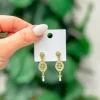 Gold Dipped Tennis Racket Dangle Earrings