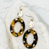 Gold Fleck Tortoise Dangle Earrings