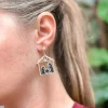 Gold Nativity Scene Dangle Earrings