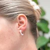 Gold Plated Pearl Hoop Earrings