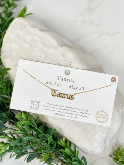 Gold Script Zodiac Necklaces