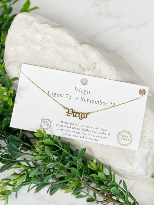 Gold Script Zodiac Necklaces