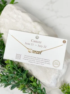 Gold Script Zodiac Necklaces