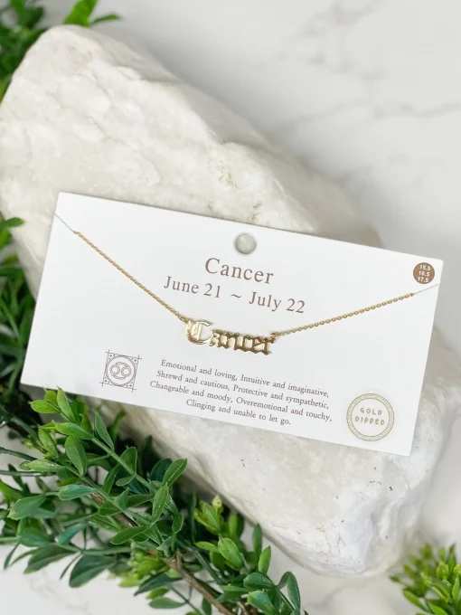 Gold Script Zodiac Necklaces