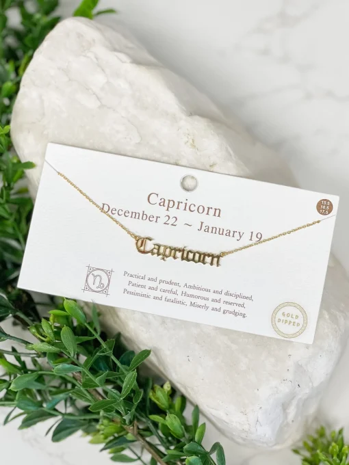 Gold Script Zodiac Necklaces