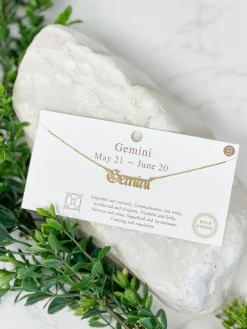 Gold Script Zodiac Necklaces