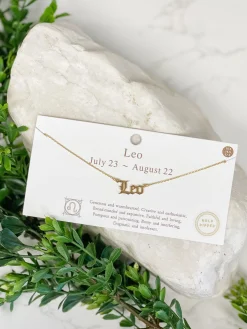 Gold Script Zodiac Necklaces