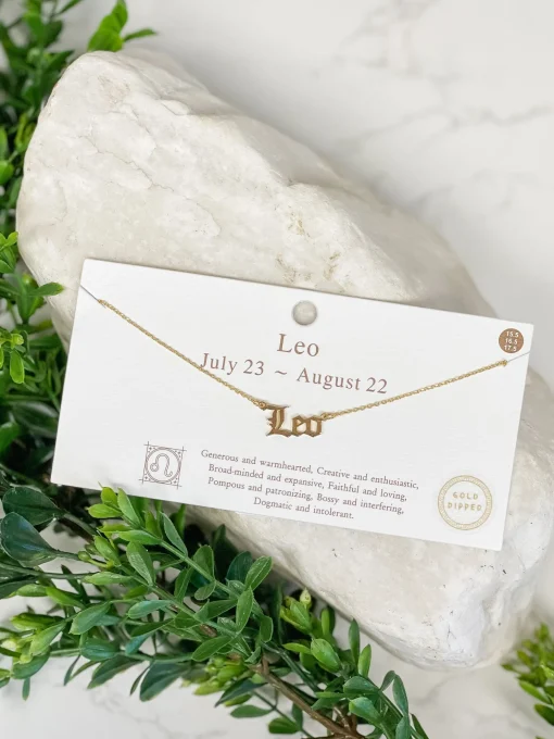 Gold Script Zodiac Necklaces