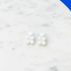 Gummy Bear Stud Earrings - White