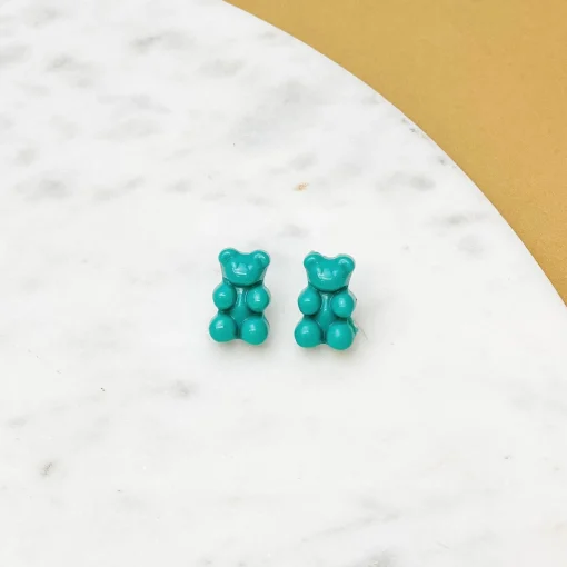 Gummy Bear Stud Earrings - Turquoise