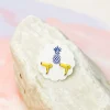 Hair Blow Dryer Signature Enamel Stud Earrings - Yellow