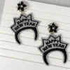 'Happy New Year' Glitzy Beaded Dangle Earrings